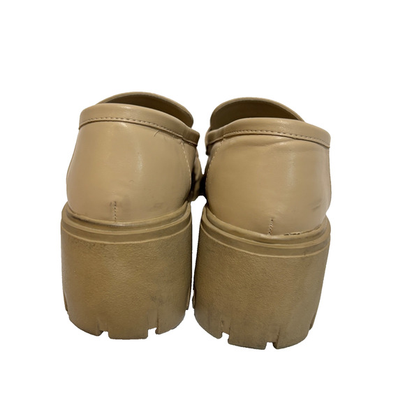 Cushionaire Women's Platform Chunky Penny Loafers Beige sz 10 Grunge Academia - Picture 4 of 10